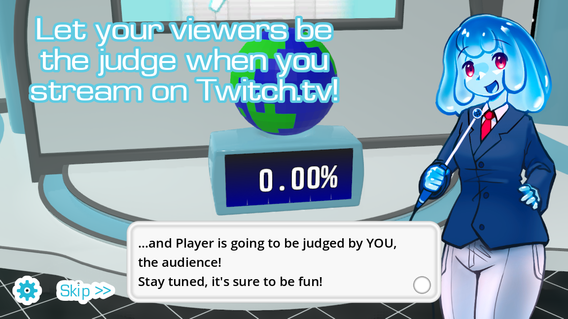 Developer screenshot: Twitch audience voting in the studio