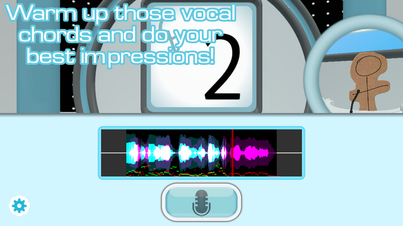 Microphone input with a live waveform during a vocal impression take